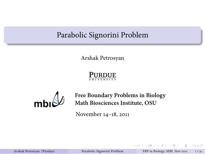parabolic signorini problem