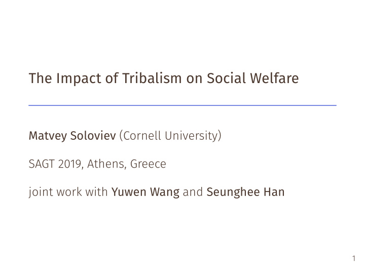 the impact of tribalism on social welfare