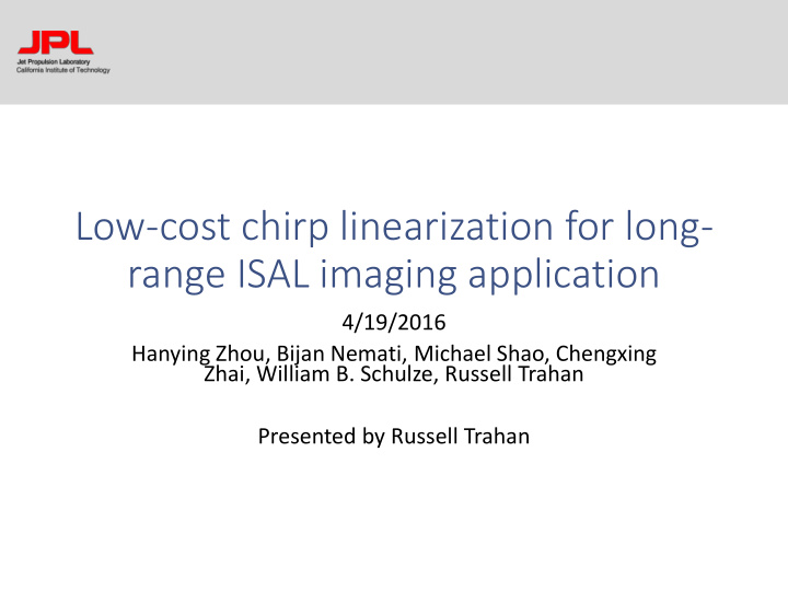 range isal imaging application