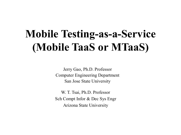 mobile testing as a service mobile taas or mtaas