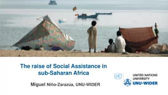 The raise of Social Assistance in  sub-Saharan Africa Miguel Nio-Zaraza, UNU-WIDER  Background