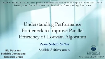 Understanding Performance  Bottleneck to Improve Parallel  Efficiency of Louvain Algorithm  Naw