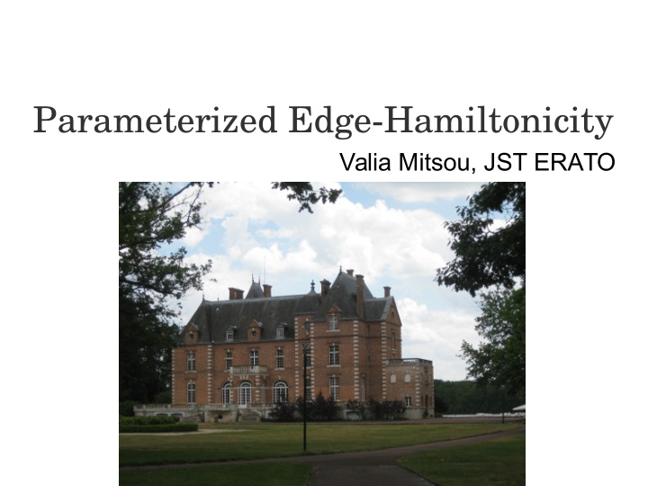 parameterized edge hamiltonicity