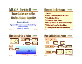 u =  t  ~  t  y  ~  t  y  0  y  I.C.  I.C. 1 = a =  2  a  1  /  2  Navier-  Navier  -Stokes  Stokes