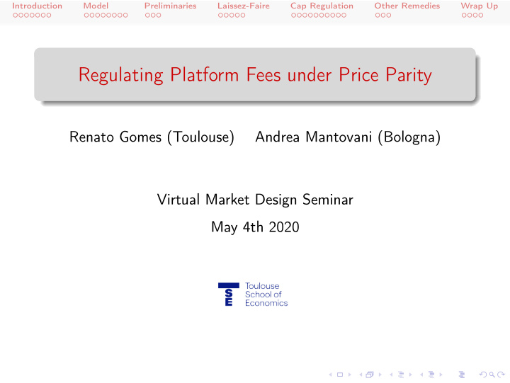 regulating platform fees under price parity