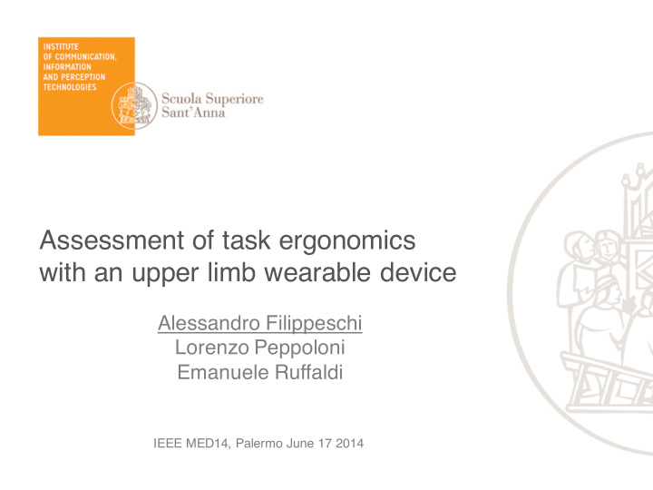 assessment of task ergonomics with an upper limb wearable