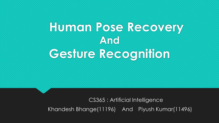 human pose recovery