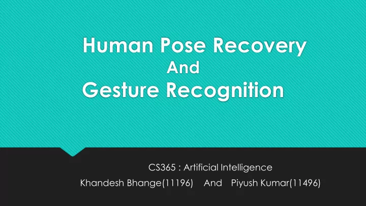 human pose recovery