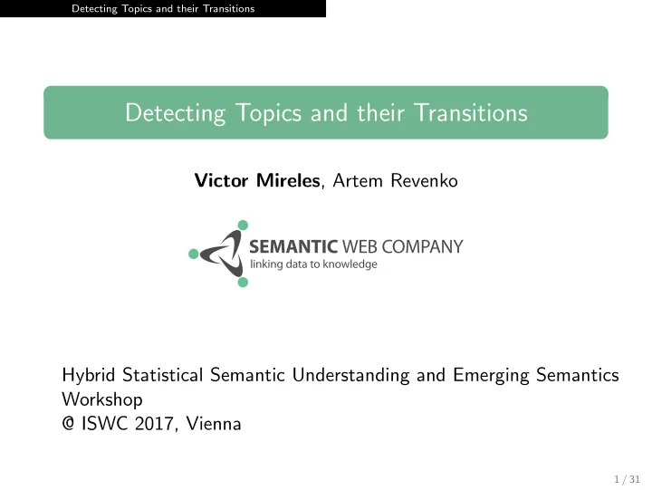 detecting topics and their transitions