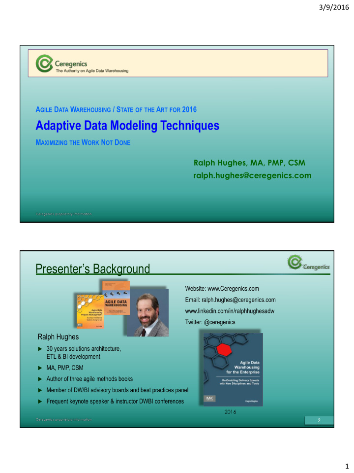 adaptive data modeling techniques