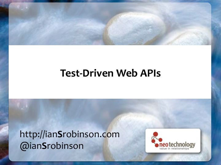 test driven web apis