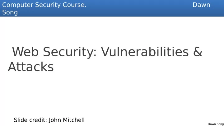 web security vulnerabilities attacks
