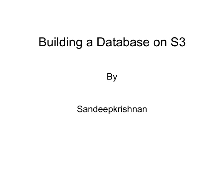 building a database on s3