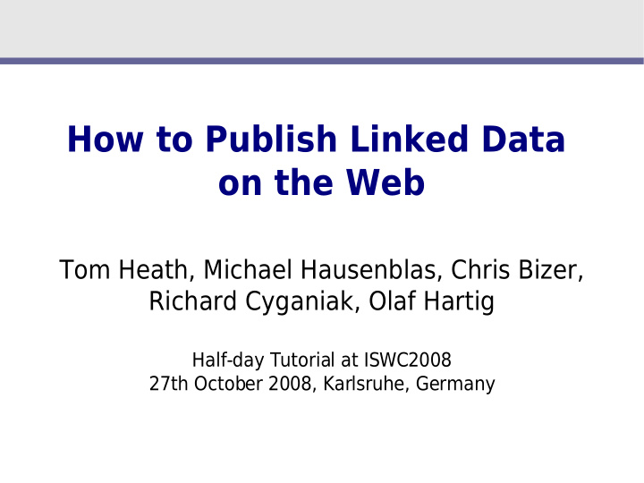 how to publish linked data on the web