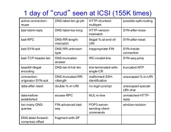 1 day of  crud  seen at ICSI (155K times)  active-connection-  DNS-label-len-gt-pkt
