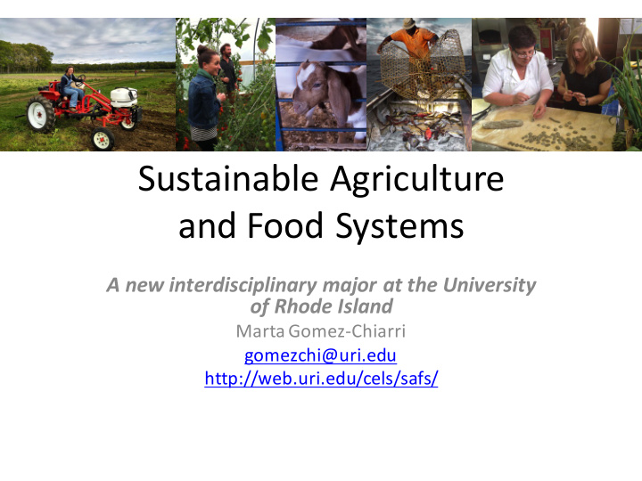 sustainable agriculture and food systems