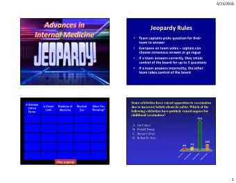 Jeopardy Rules    Team captains picks question for their  team to answer    Everyone on team