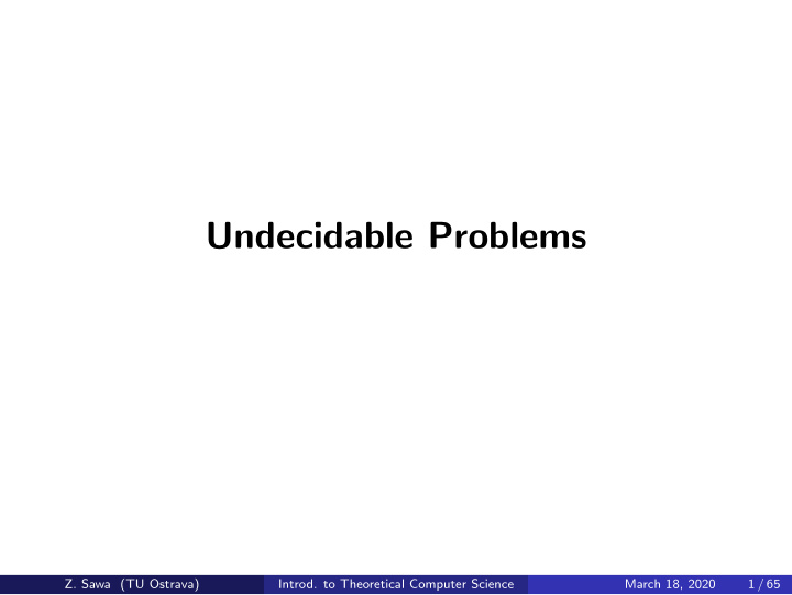 undecidable problems