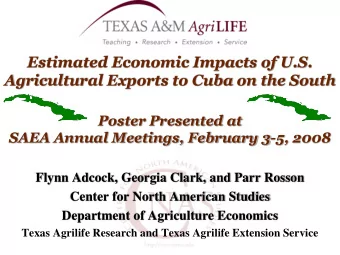 Poster Presented at  SAEA Annual Meetings, February 3-5, 2008  Flynn Adcock, Georgia Clark, and