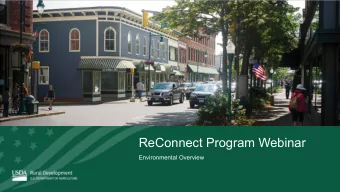 ReConnect Program Webinar  Environmental Overview  Agenda   Environmental Overview Introduction