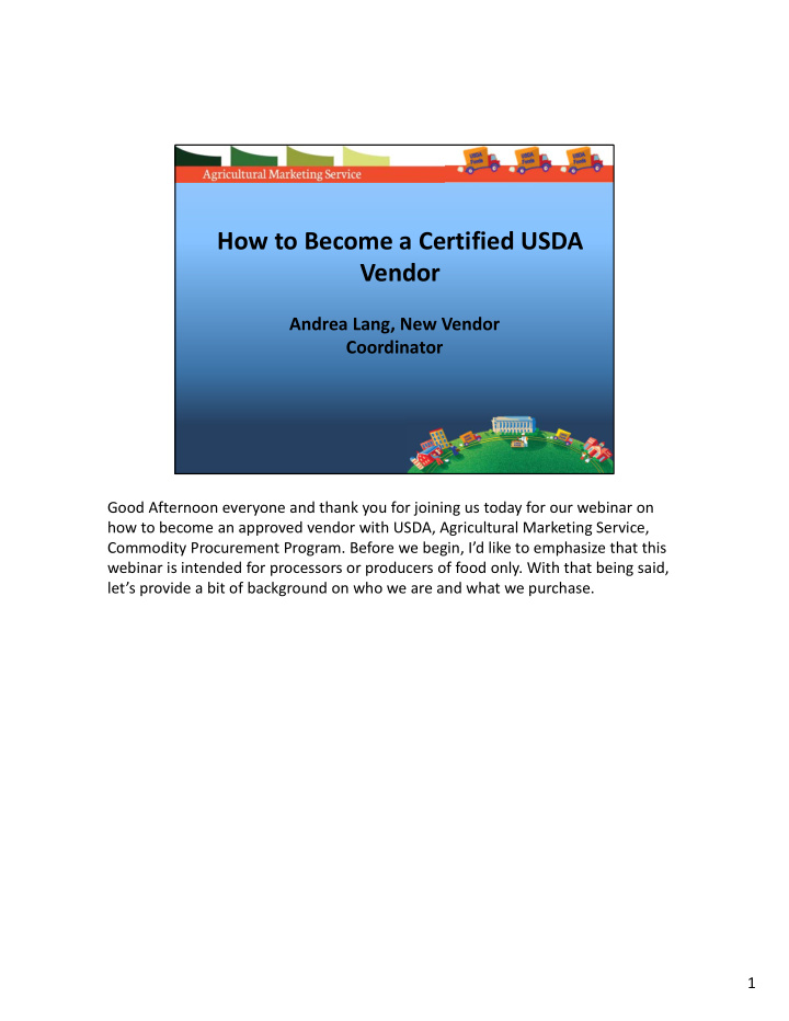how to become a certified usda vendor