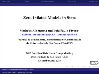 Zero-Inflated Models in Stata  Matheus Albergaria and Luiz Paulo Fvero*