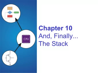 Chapter 10  And, Finally...  The Stack  Memory Usage  Instructions are stored in code segment