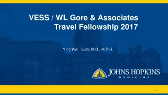 Travel Fellowship 2017  Ying Wei   Lum, M.D., M.P.H.  1  Thoracic Outlet Syndrome  April 17, 2020