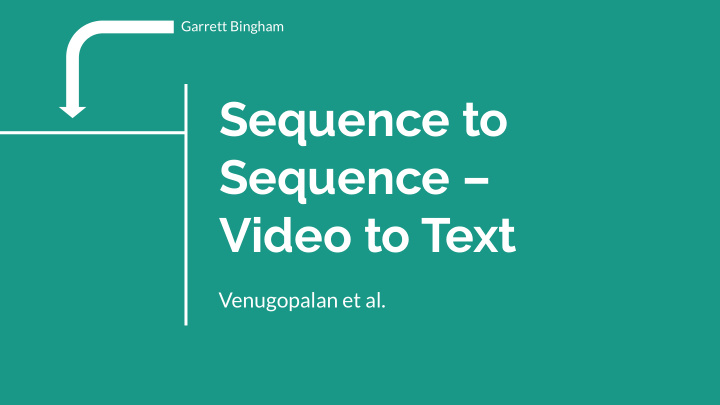 sequence to sequence video to text