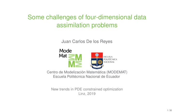 some challenges of four dimensional data assimilation