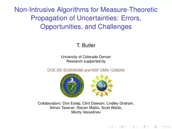 Non-Intrusive Algorithms for Measure-Theoretic  Propagation of Uncertainties: Errors,