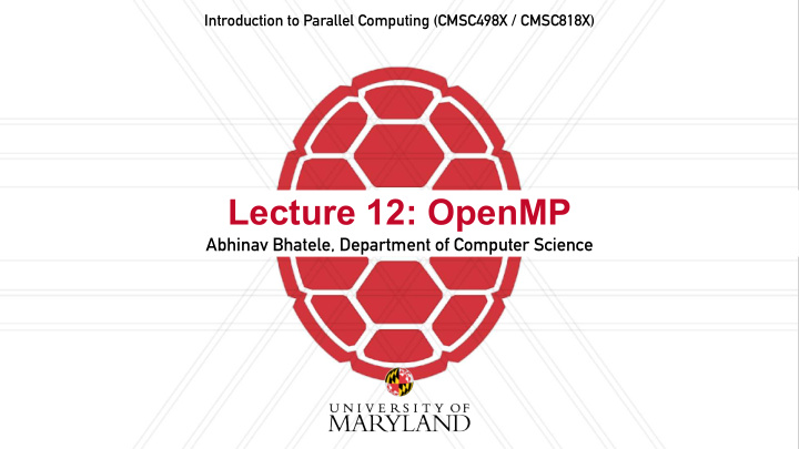 lecture 12 openmp