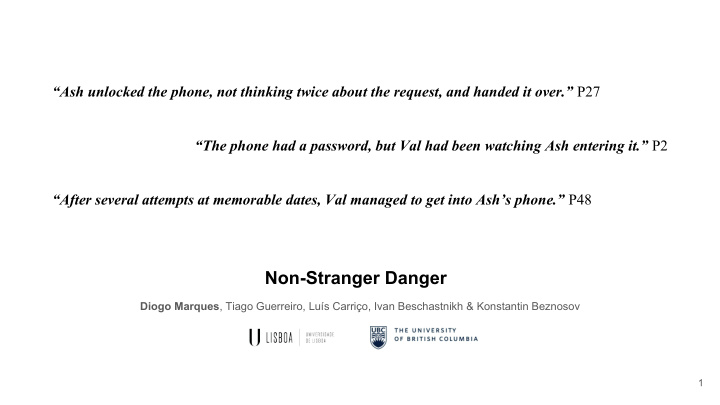 non stranger danger