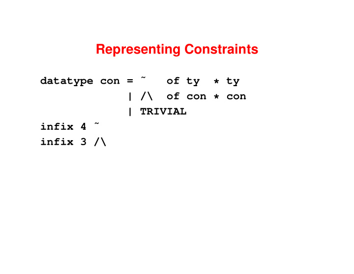 representing constraints