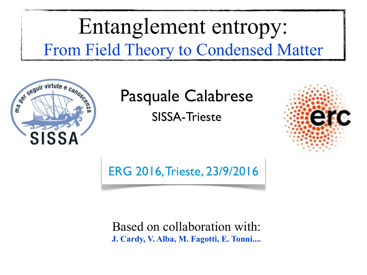 entanglement entropy