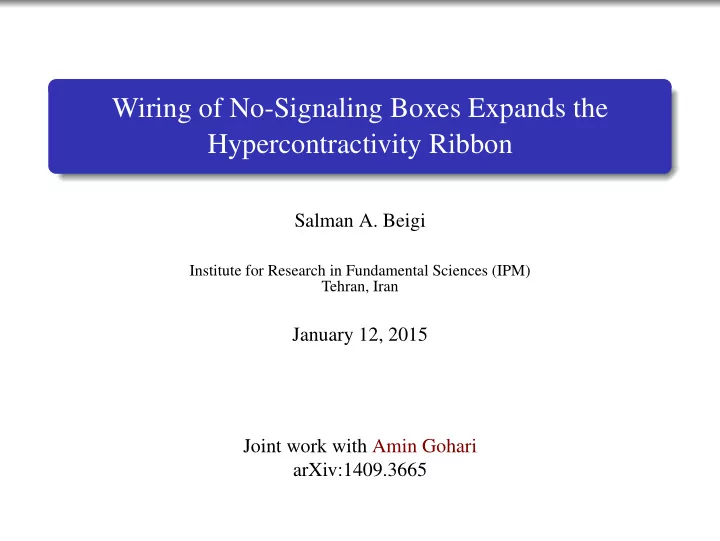 wiring of no signaling boxes expands the