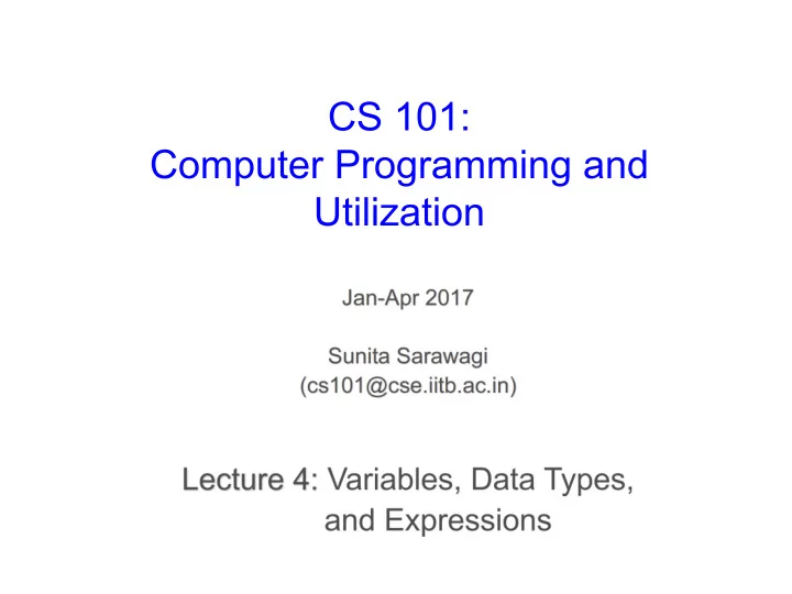 cs 101 computer programming and utilization about these