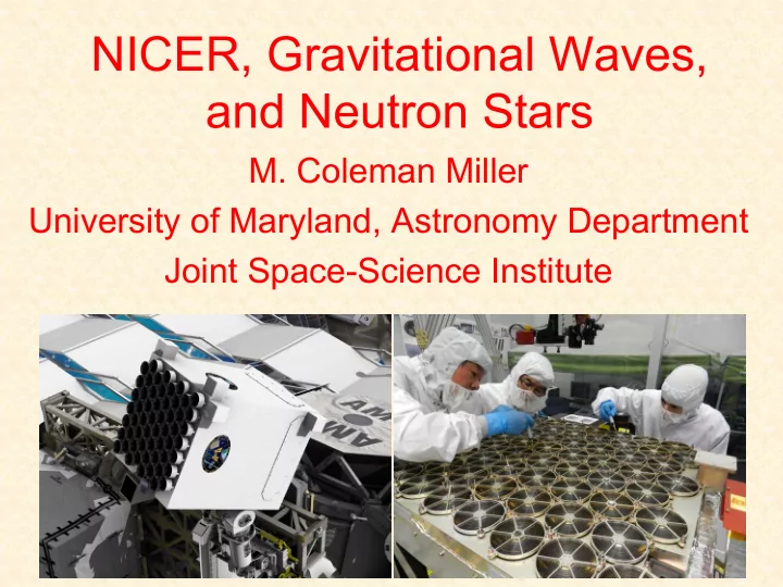 nicer gravitational waves and neutron stars