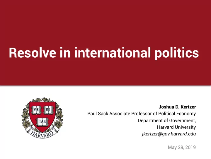 resolve in international politics
