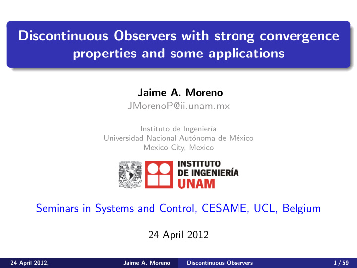 discontinuous observers with strong convergence