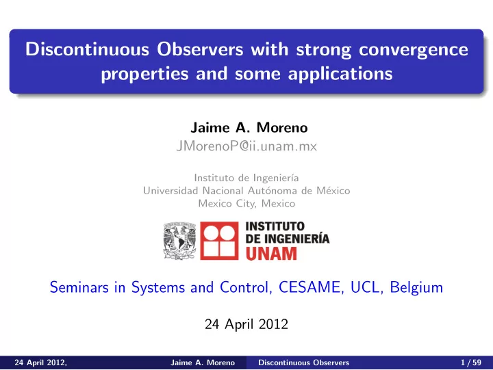 discontinuous observers with strong convergence