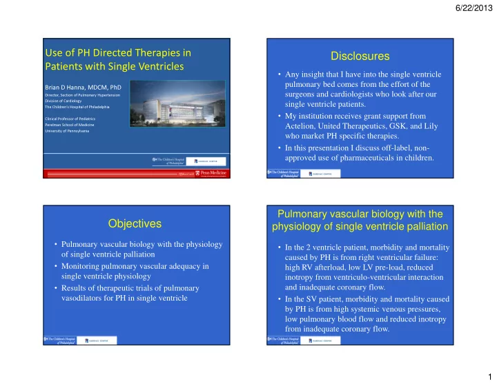 disclosures use of ph directed therapies in patients with