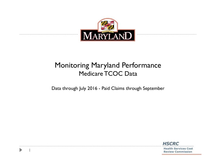 monitoring maryland performance