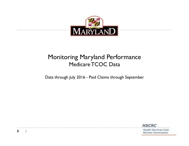 monitoring maryland performance