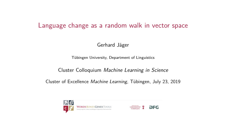 language change as a random walk in vector space