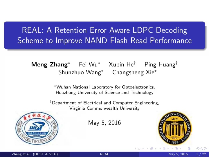 real a retention error aware ldpc decoding scheme to