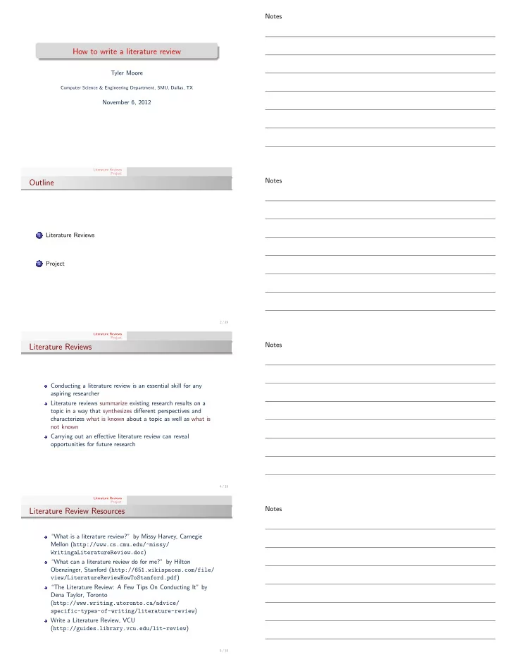 how to write a literature review