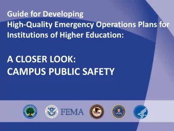 CAMPUS PUBLIC SAFETY  Welcome  Welcome  Purpose of Webinar  Presenters  Calvin Hodnett