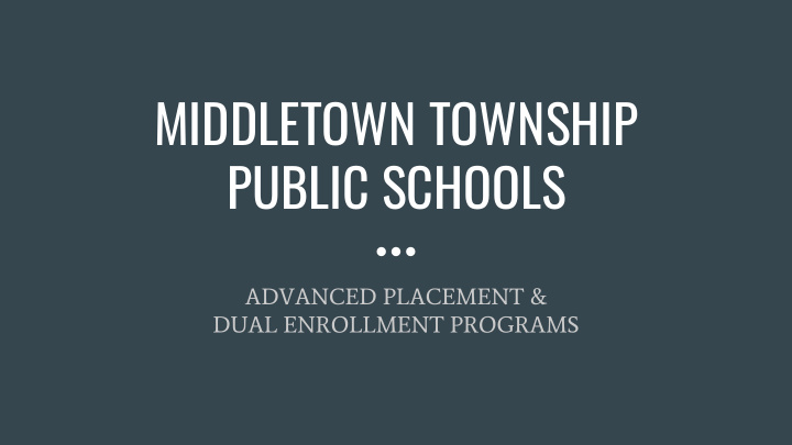 middletown township public schools