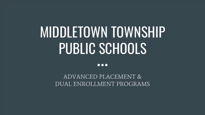 middletown township public schools